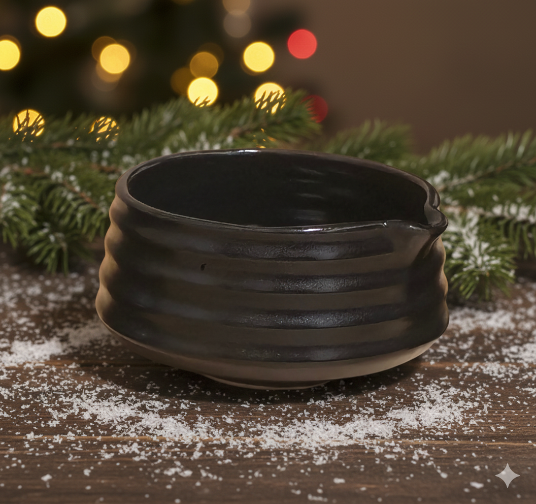 NACZYNIE CHAWAN MATCHA BLACK RINGS 330ml MADE by BOCERAMICA