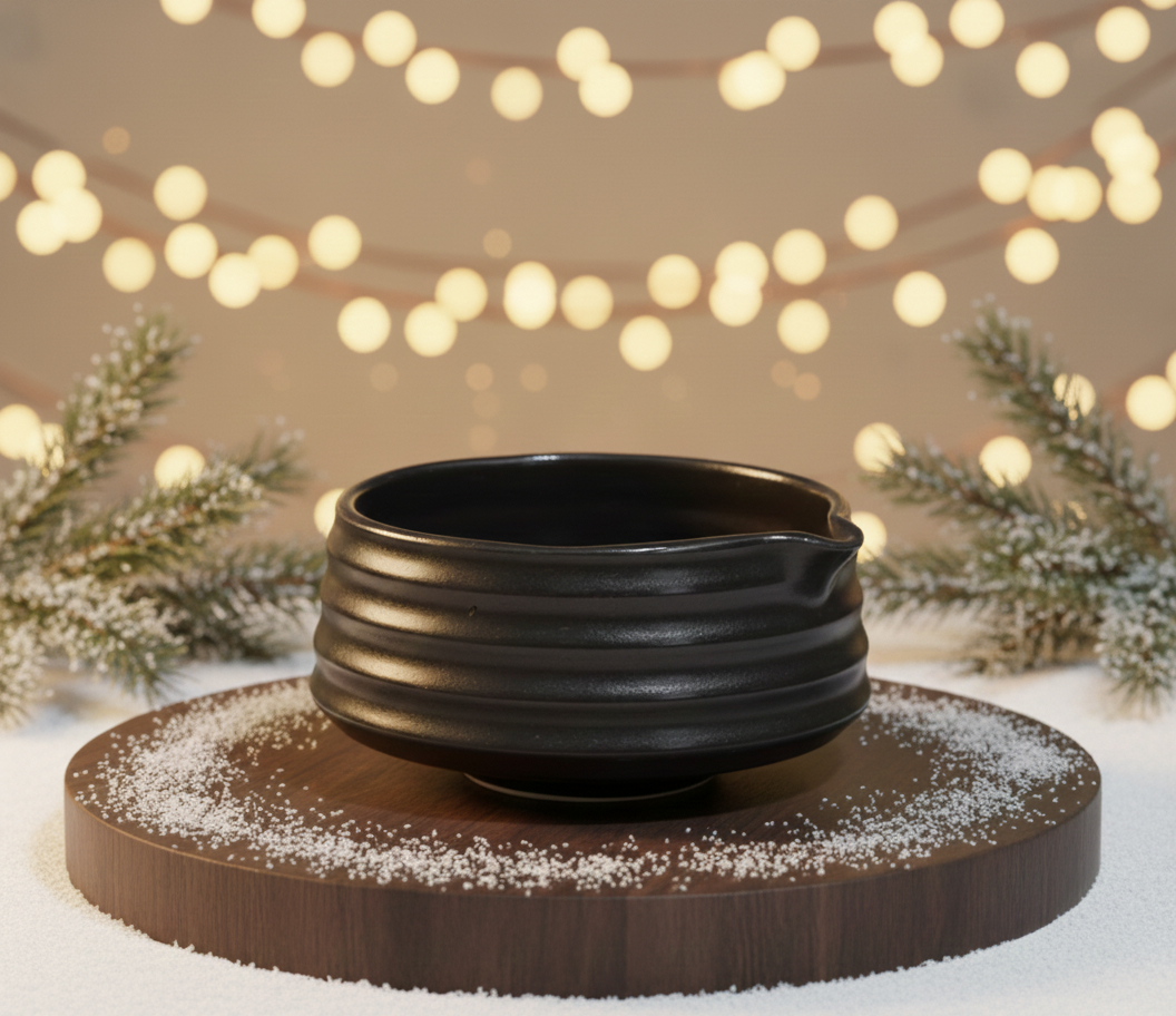 NACZYNIE CHAWAN MATCHA BLACK RINGS 330ml MADE by BOCERAMICA - obrazek 3