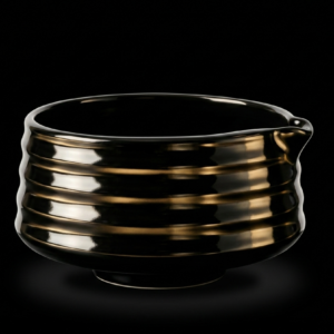 NACZYNIE DO MATCHY CHAWAN CZARNE PIERŚCIENIE 330ML