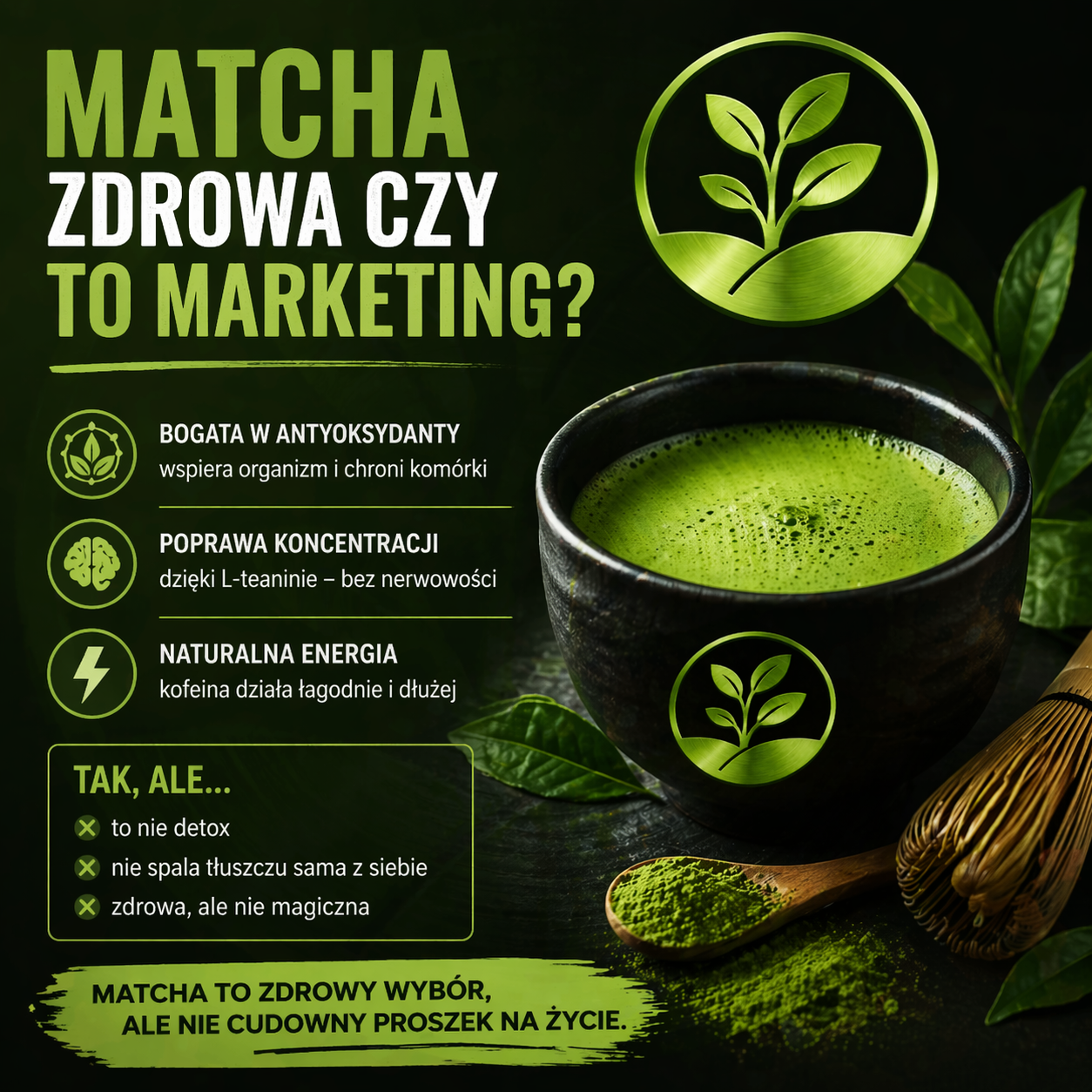 Matcha – zdrowy wybór, nie cudowny proszek